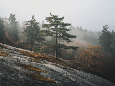 Techniques de composition photo pour rendre la solitude d'une forêt brumeuse
